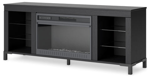 Cayberry - TV Stand With Fireplace - Black