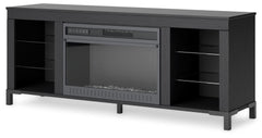 Cayberry - TV Stand With Fireplace - Black