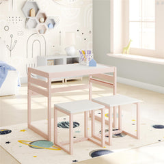 Signy - 3 Piece Activity Table Set - Pink / White