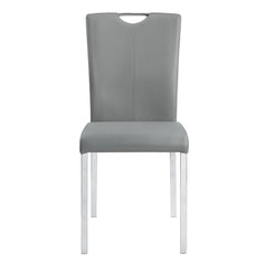 Pagan - Side Chair (Set of 2) - Gray Synthetic Leather & Chrome