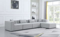Cube - Linen 5 Piece Modular Sectional With Chaise