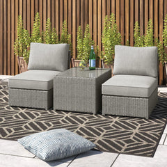 Modern Wicker Outdoor Seating Set With Cushions
