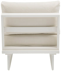Maldives - Water Resistant Outdoor Patio Armless Chair With White Frame