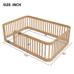 Wood Floor Bed Frame With Fence