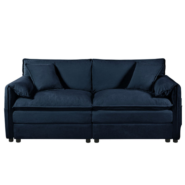 Modern Oversized Chenille Loveseat Sofa With Deep Seat And Diy Combination