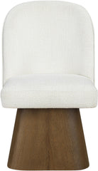 Marlowe - Linen Textured Fabric Upholstered Swivel Dining Side Chair - Stained Brown