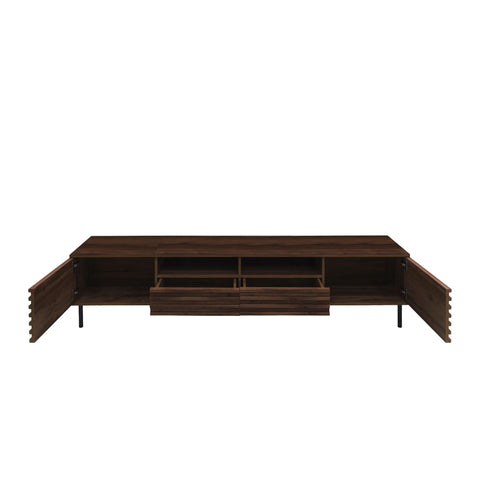 TV Stand For TVs Up To 85" With Closed Storage, Soft Closing Hinges - Walnut