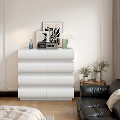 Minimalist Handle Less 8 Drawer Dresser With Wide Storage