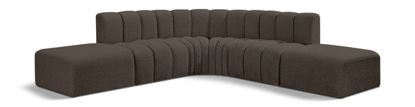 Arc - Boucle Fabric 6 Piece Corner Modular Sofa