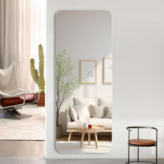 Full Body Round Corner Mirror For Living Room Bedroom Cloakroom High Quality 5Mm Explosion Proof Glass - Silver / Clear