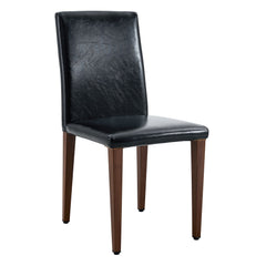 Simple Versatile Dining Chairs Set With Comfortable Design And Sturdy Metal Legs, 4 Piece Set - Black / Dark Walnut
