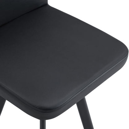 Comedor Ovalado 6 Puestos - Madera, Metal y Cuero Sintético Negro 48 - 002