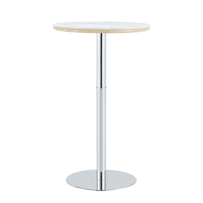 Circular Bar Table - White / Silver