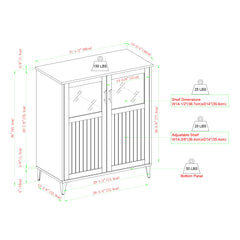 Modern Grooved Door Accent Cabinet