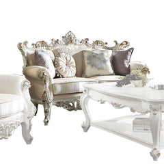 Picardy II - Loveseat With 4 Pillows - Fabric & Antique Pearl