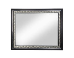 Nicola - Mirror - Silver Synthetic Leather & Black