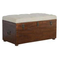 Linen Storage Trunk - Chestnut / White Linen