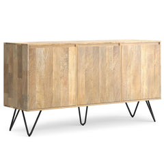 Hunter - 3 Door Sideboard Buffet With Hairpin Legs - Natural