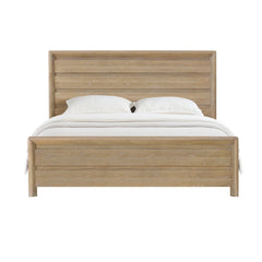Panel Bed Frame With Unique Headboard And Included Slats