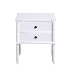 Emmett - 2 Drawer Nightstand With Carved Legs - White