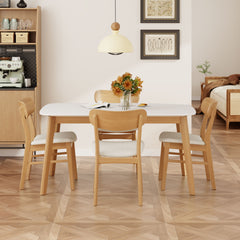 5 Piece Dining Set With Table And Upholstered Chairs