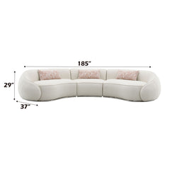 Sahara - Boucle Sectional Sofa With 3 Pillows - Beige