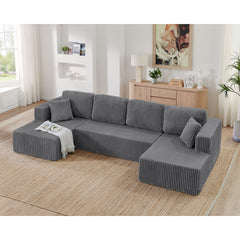 Modern Minimalist U - Shape Modular Sectional Sofa