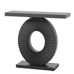 Modern Console Table With Sculptural Geometric Base
