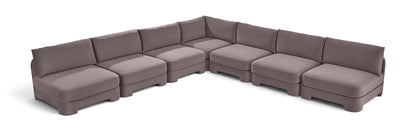 Hammond - Velvet Performance Fabric Upholstered 7 Piece Armless Sectional
