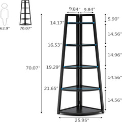 Tall 5 Tier Corner Bookshelf For Living Room