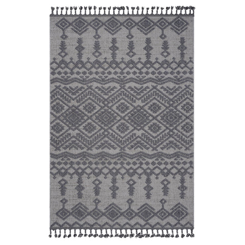 Guros - 6' X 9' Traditional Indoor / Outdoor Area Rug - White / Gray