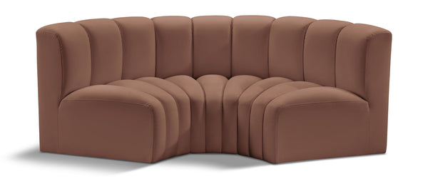 Arc - Faux Leather 3 Piece Modular U-Shaped Sofa