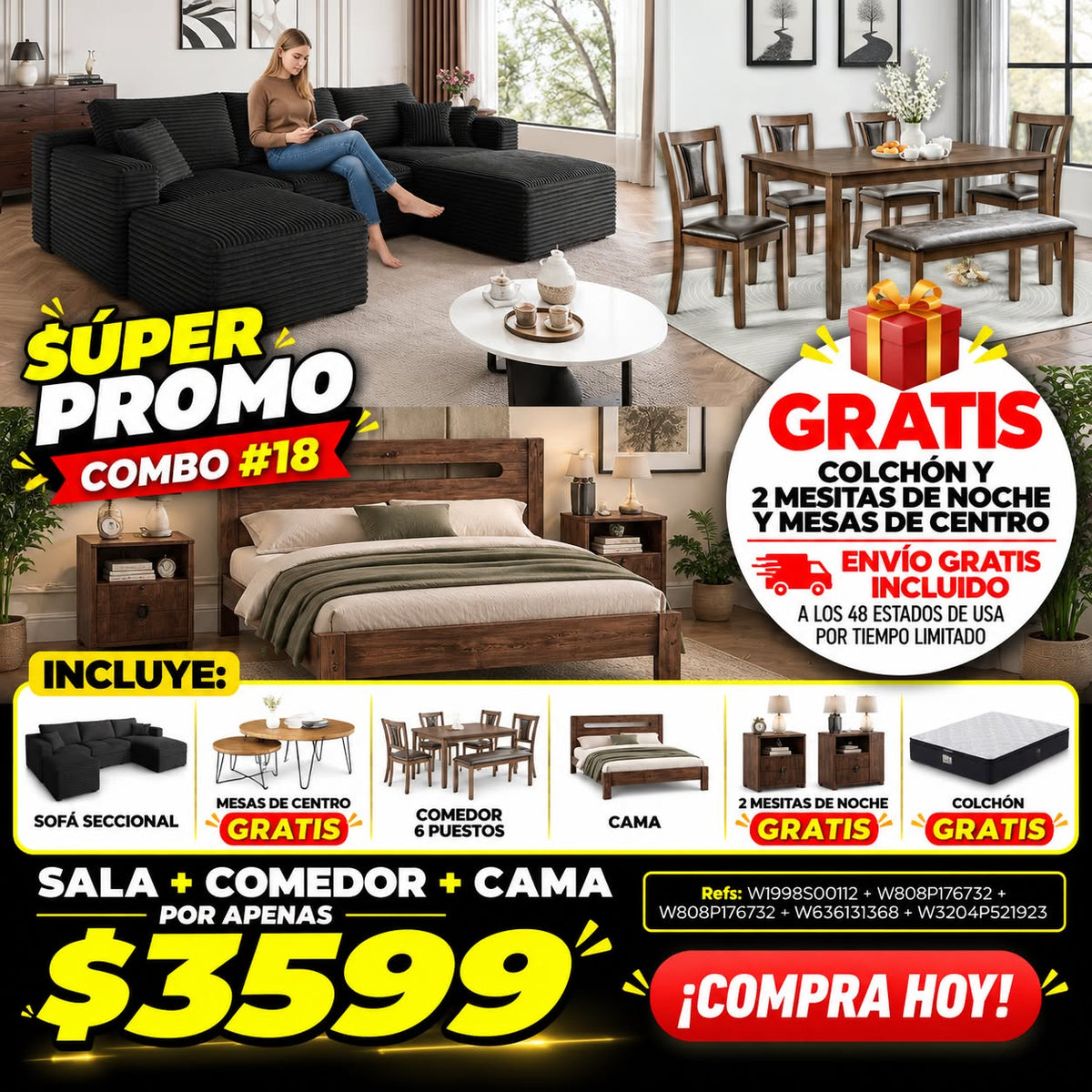 Combo casa completa sala comedor y cama