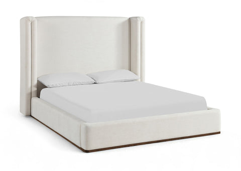 Solange - Linen Textured Fabric Upholstered Bed