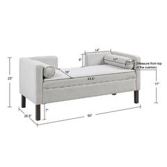 Upholstered Accent Bench With Open Back - Gray
