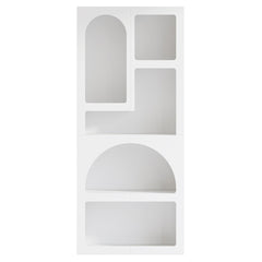 Geometric Arched 5 Shelf Art Display Bookcase For Living Room - White