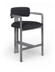 Aurum - Vegan Leather Upholstered Counter Stool With Gray Base