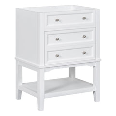 24" Bathroom Vanity Without Sink, Base Only, Storage Cabinet With Drawer And Open Shelf - White