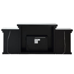Noralie - Fireplace With LED - Mirrored & Faux Diamonds