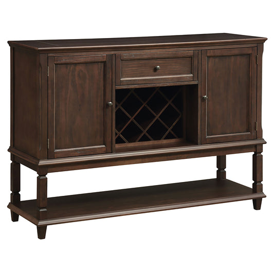Declan - Traditional Server With Drawer And Wine Rack - Rustic