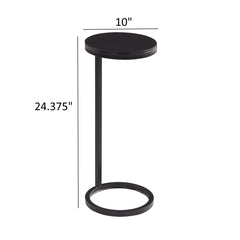 Yancey - Round Metal Accent Table - Antique Bronze