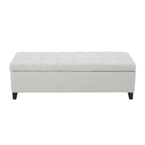 Upholstered Storage Ottoman Bench, Foot Rest For Bedroom