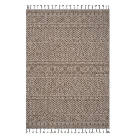 Guros - 6' X 9' Geometric Indoor / Outdoor Area Rug - Mocha