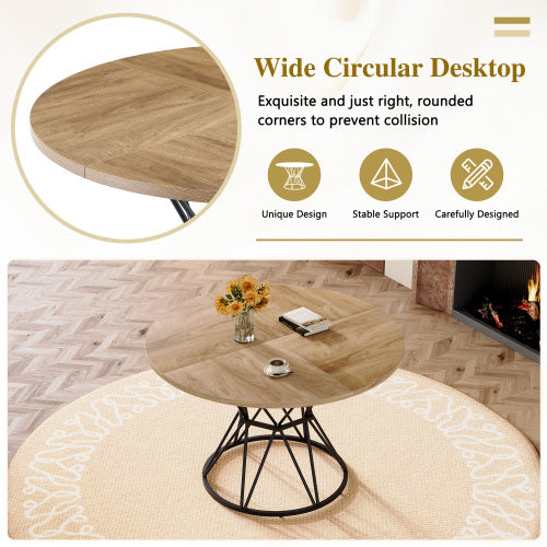 Comedor Circular 6 Puestos - Madera Blanco 48 - 008