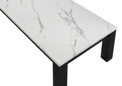 Ivy - 3 Piece Faux Marble White Cocktail Set - White / Black