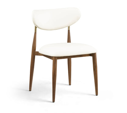 Ronda - Vegan Leather Upholstered Dining Side Chair - Walnut Legs