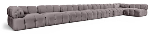 Orin - Velvet Performance Fabric Upholstered 8 Piece L-Shaped Sectional
