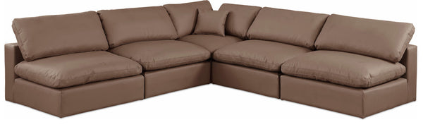 Comfy - 5 Piece Faux Leather Modular Corner Armless Sectional