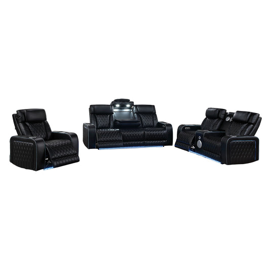 Electra - Power Reclining Set With Power Headrests, Massage And LED Lighting