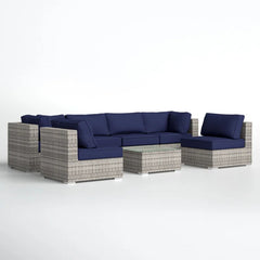 Seating Set With Cushions Handcrafted Wicker Design
